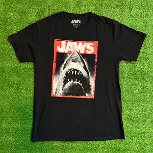 JAWS Movie Cult Classic Killer Shark Thriller Film Graphic Tee Medium Black